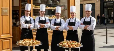 Julie, José et leur équipe devant leur boutique située rue des Trois-Conils à Bordeaux